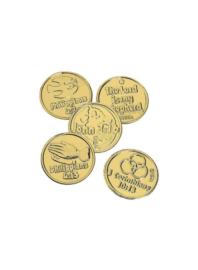 Religious Bible Verse Gold Coins 144 Pieces Sunday School Supplies And Vbs Prizes