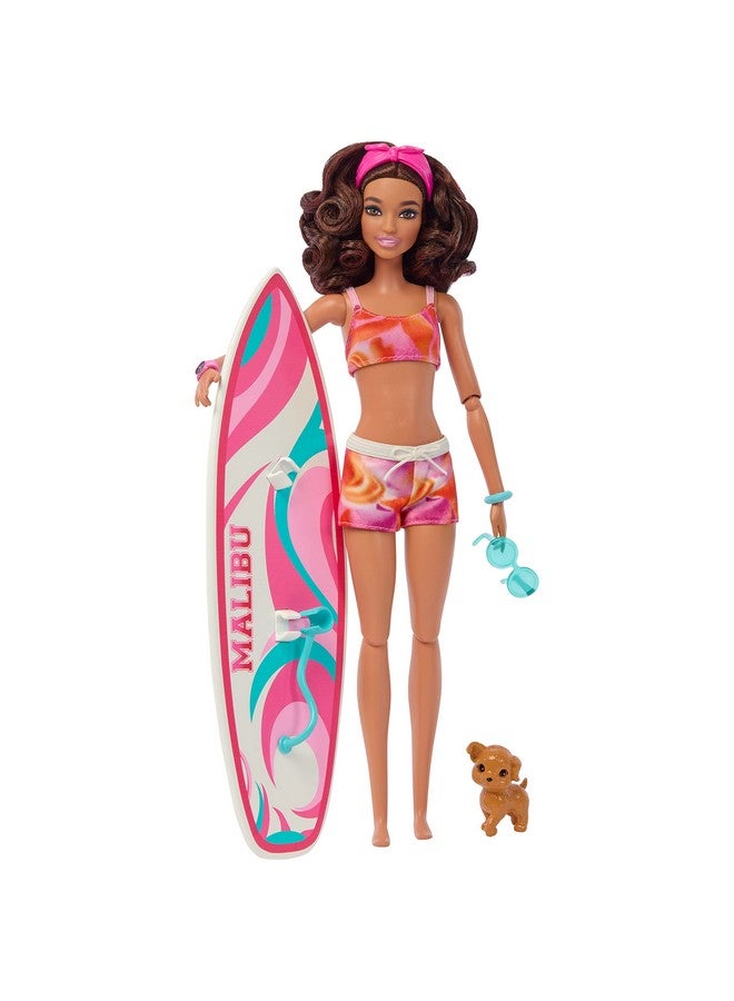 Hpl69 Surf Doll Articulated Mannequin Brown Surfboard Puppy Themed Accessories Children'S Toy From 3 Years