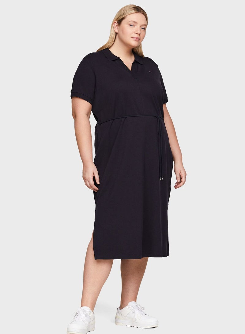 Polo Neck Front Open Dress