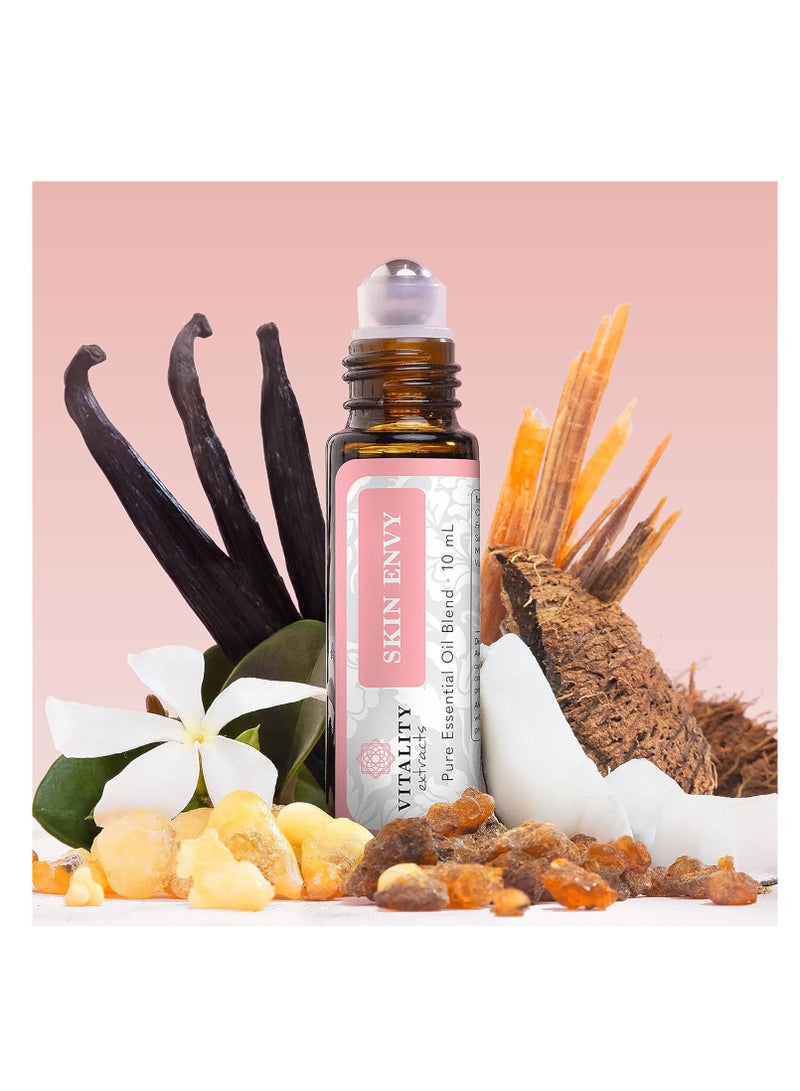 Vitality Extracts Skin Envy - Face Moisturizer Serum, Coconut Oil, Collagen, Vitamin E, Vegan, Frankincense Essential Care, Sandalwood Soothing