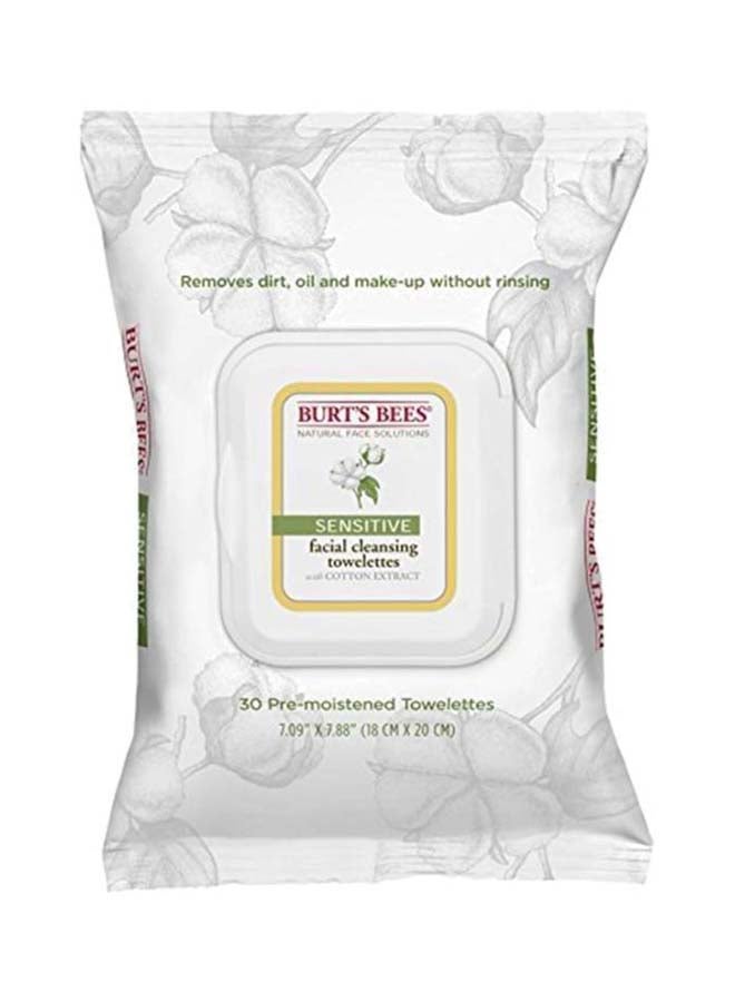 30-Piece Sensitive Facial Cleansing Towelettes