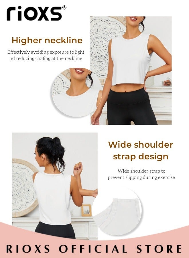 Women's Ice Silk Cooling Yoga Vest Breathable Quick Drying Sports Tank Top Revealing Sweatshirt Sleeveless Yoga Running Top