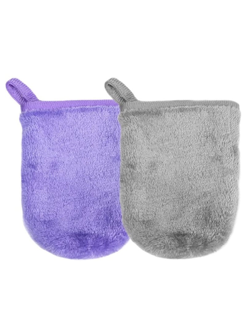 Soft Facial Mitts, Reusable Makeup Remover Glove, Soft Microfiber Face Deep Cleaning Pads, Flannel Body Wash Mitts, Bath Spa Cloth, Hypoallergenic Microfibre Face Cloth 2PCS Brand: Excefore