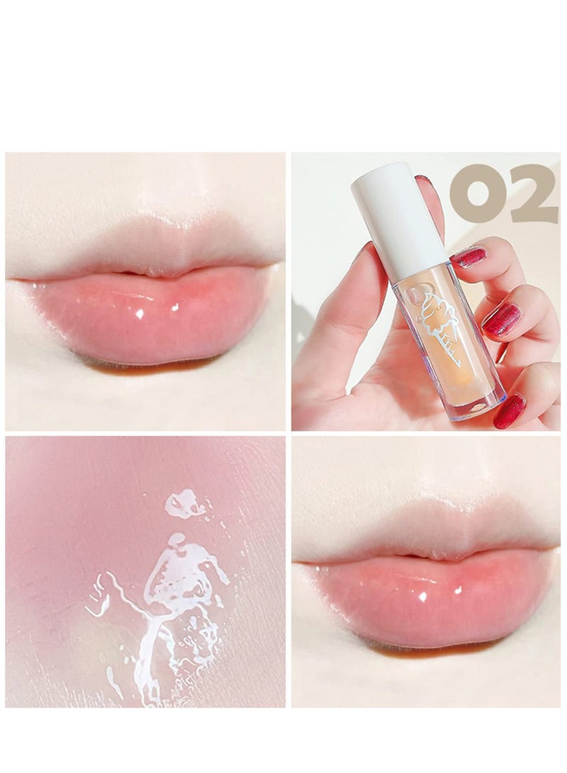 Lip Glow Oil Transparent Toot Lip Oil Portable Plumping Moisturizing Clear Lip Gloss for Dry and Chapped Lips Natural Nourishing Lip Care Deep Repair Use with Lipstick 3PCS