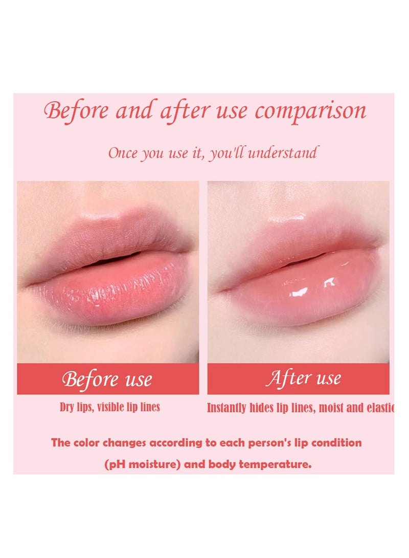 Lip Glow Oil Transparent Toot Lip Oil Portable Plumping Moisturizing Clear Lip Gloss for Dry and Chapped Lips Natural Nourishing Lip Care Deep Repair Use with Lipstick 3PCS