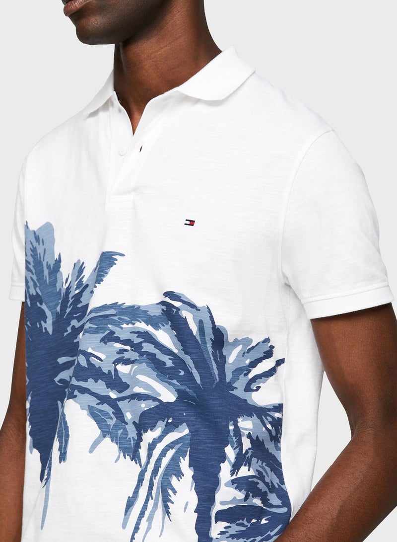 Palm Tree Print Polo