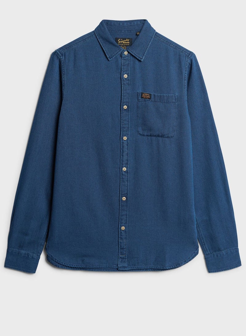 Logo  Denim Relaxed  Fit Shirt