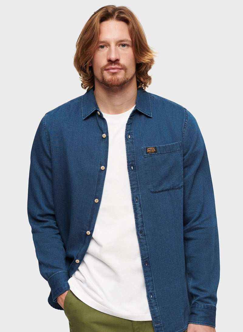 Logo  Denim Relaxed  Fit Shirt