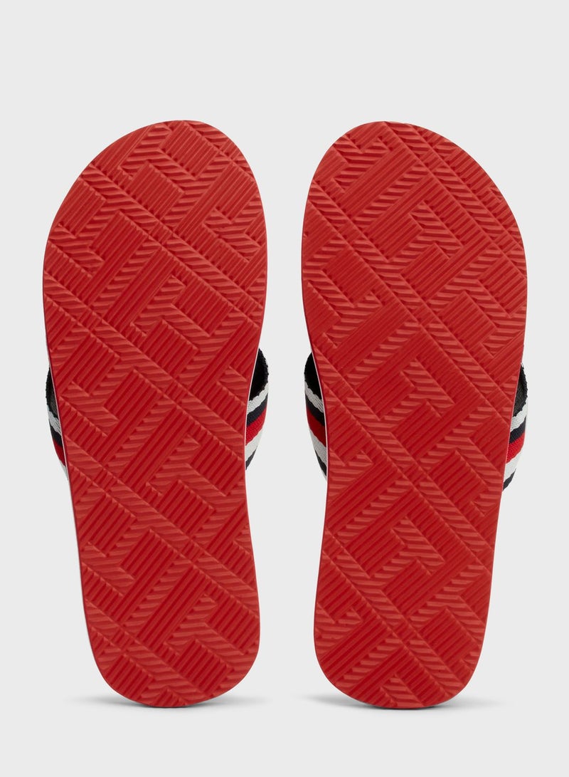 Logo Massage Footbed Flip Flops