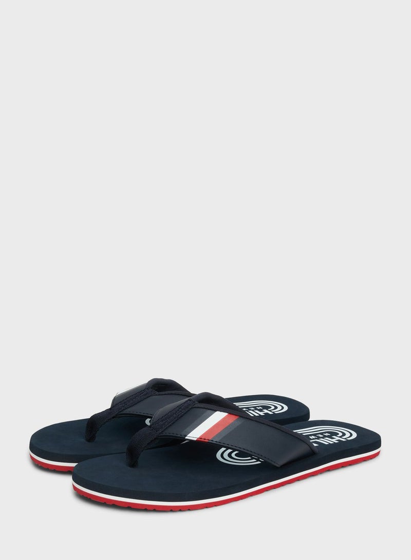 Logo Massage Footbed Flip Flops