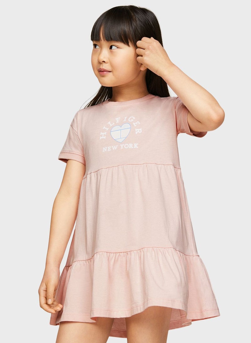 Youth Printed Tiered Dress