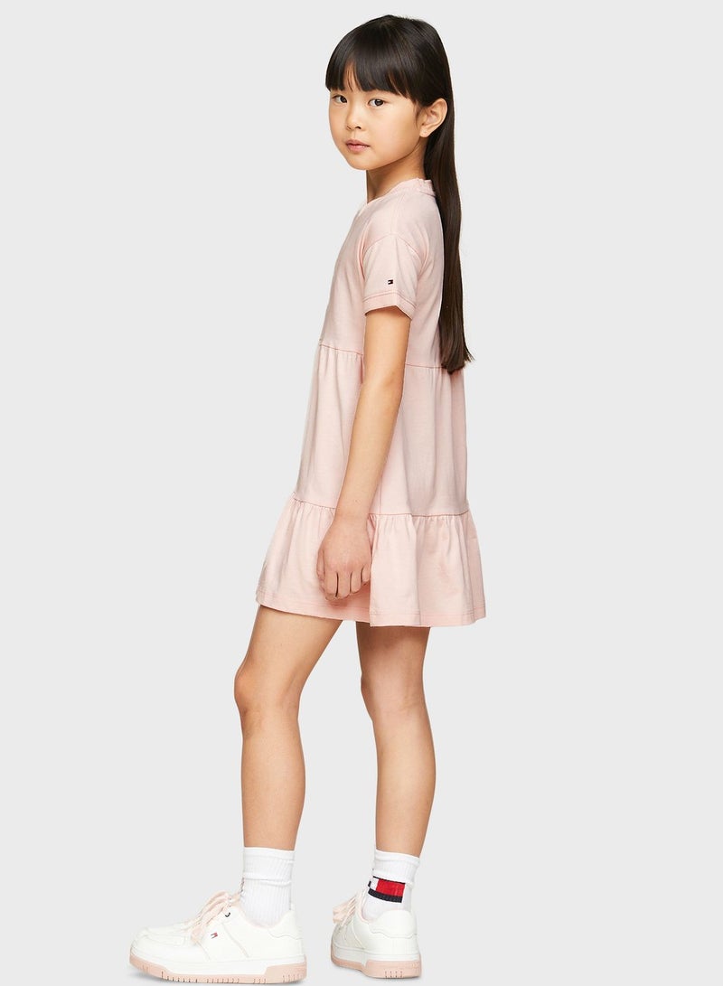 Youth Printed Tiered Dress