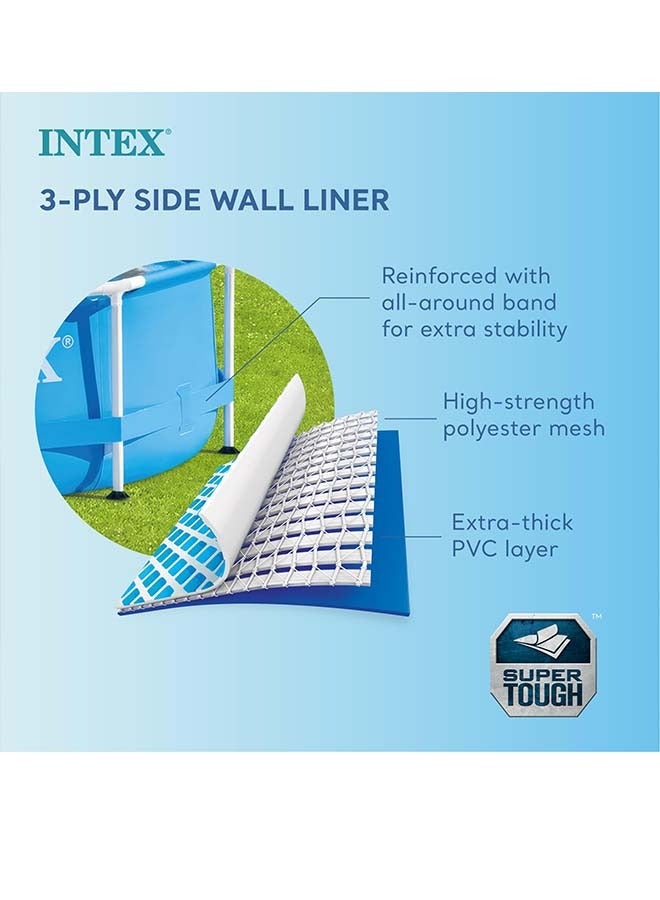 Intex 28200EH 10 Foot x 30 Inch 4 Person Outdoor Metal Frame Above Ground Round Swimming Pool with Easy Set-Up (Pump Not Included)