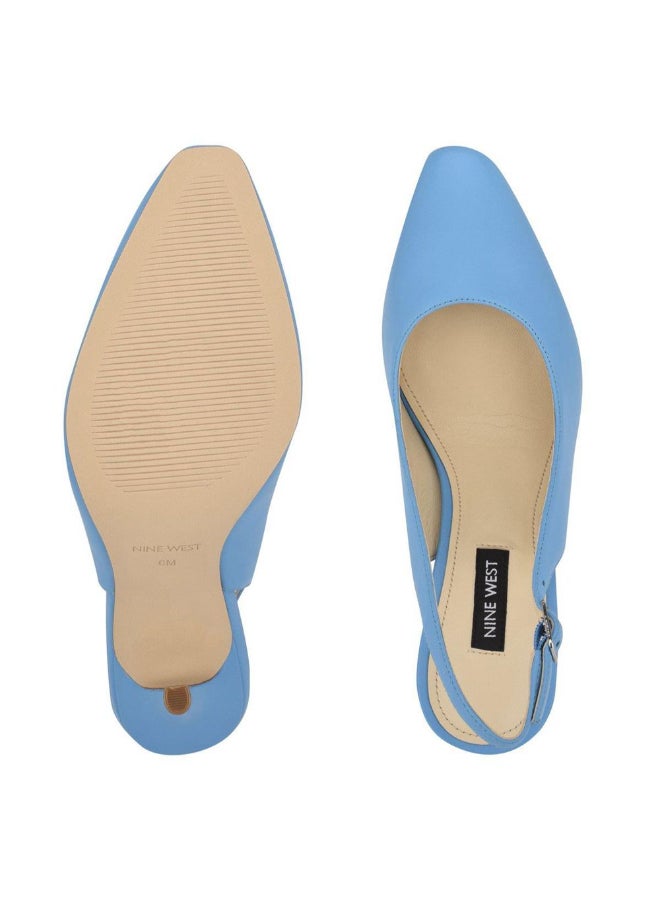 Pointed Toe High Heeled Slingback Blue