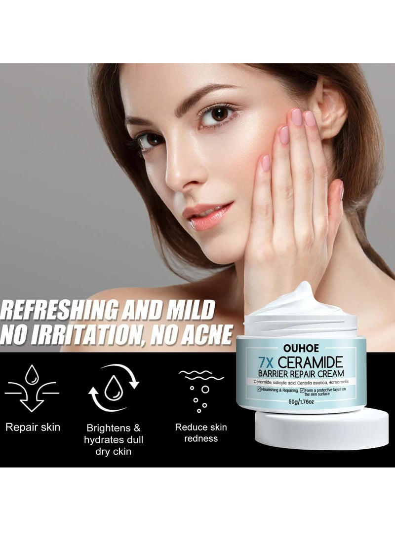 Face Rosacea Treatment Cream, Fast Absorbing Anti Ageing Moisturizing Cream With Hyaluronic Acid,  Non Greasy Hydrating  Anti Wrinkle Barrier Repair Moisturizer Gel For Redness And Acnes