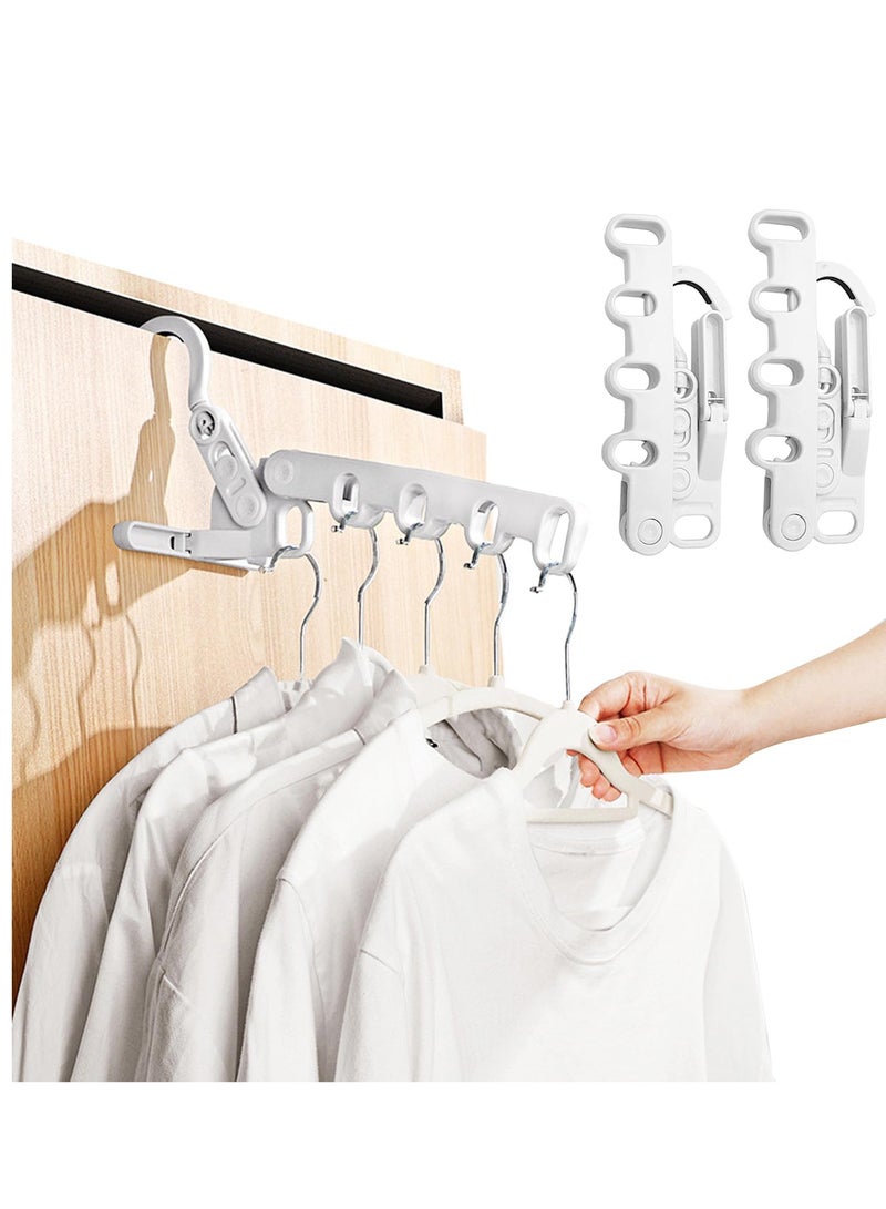 Folding Clothes Drying Rack with 5 Holes, 4pcs Clothes Airer Indoor, Foldable Portable Travel Hangers for Outdoor Camping Trips, Space Saving and Closet Organizer for Hotel, Apartments, home