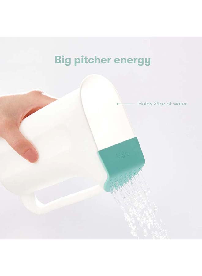 Control The Flow Bath Rinse Cup - White/Teal