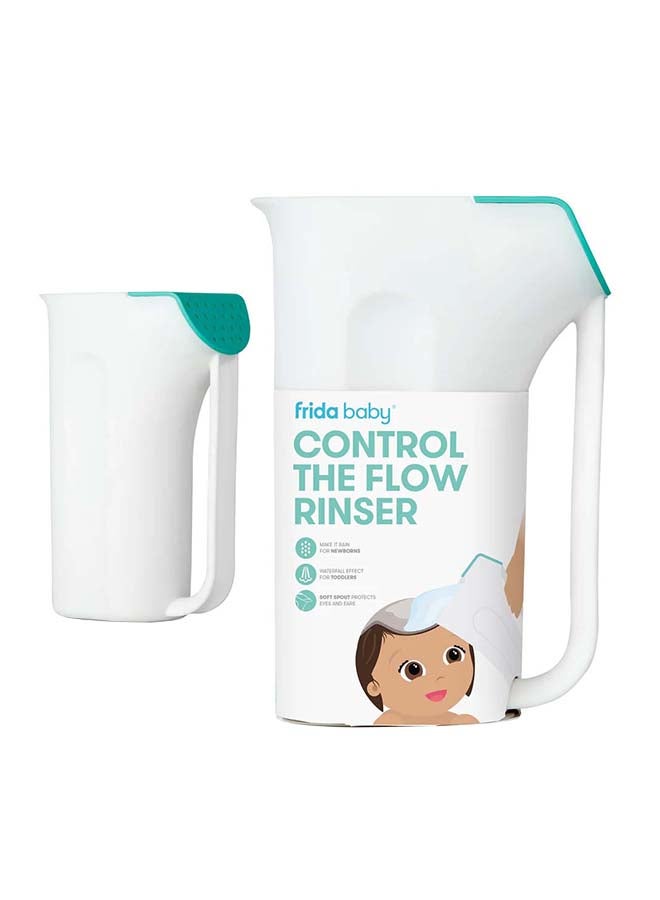 Control The Flow Bath Rinse Cup - White/Teal