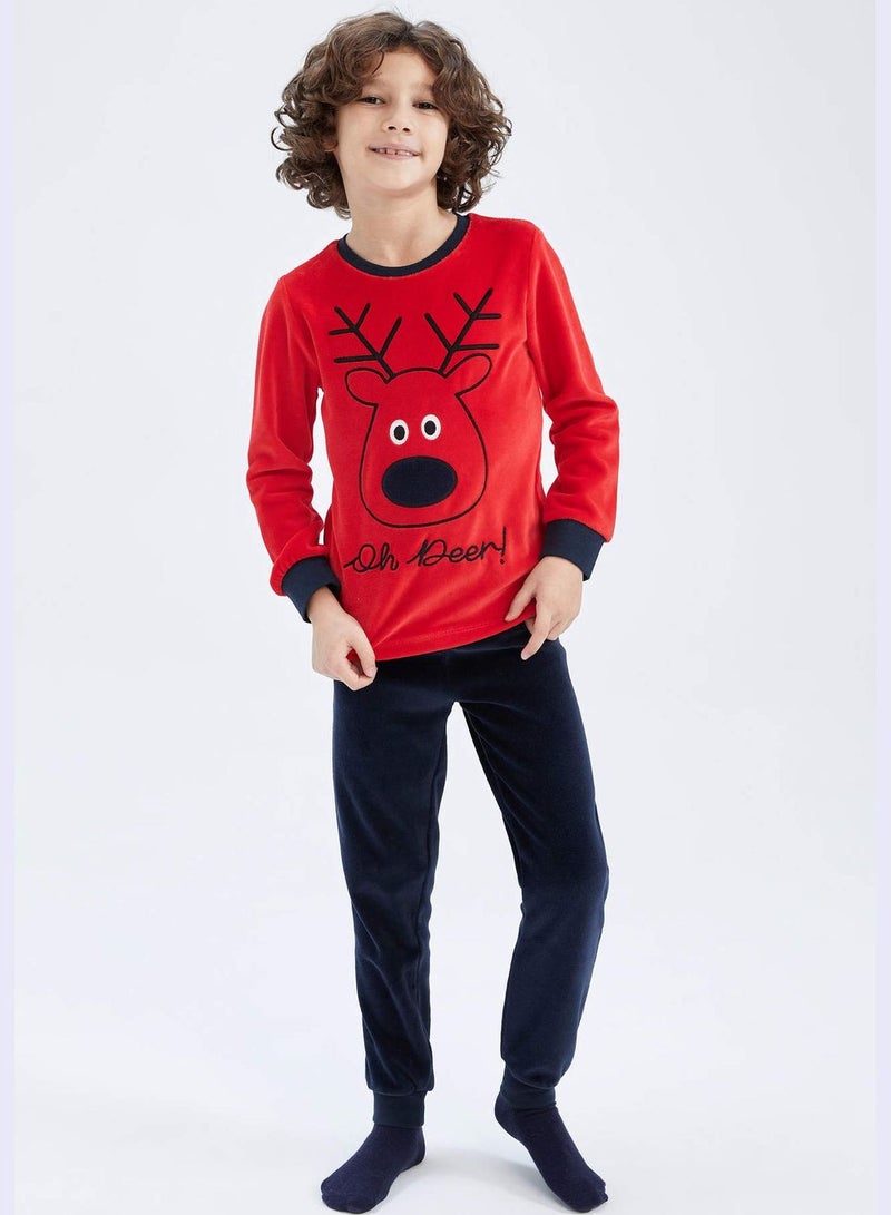 2 Pack Boy Crew Neck Long Sleeve Knitted Pyjamas