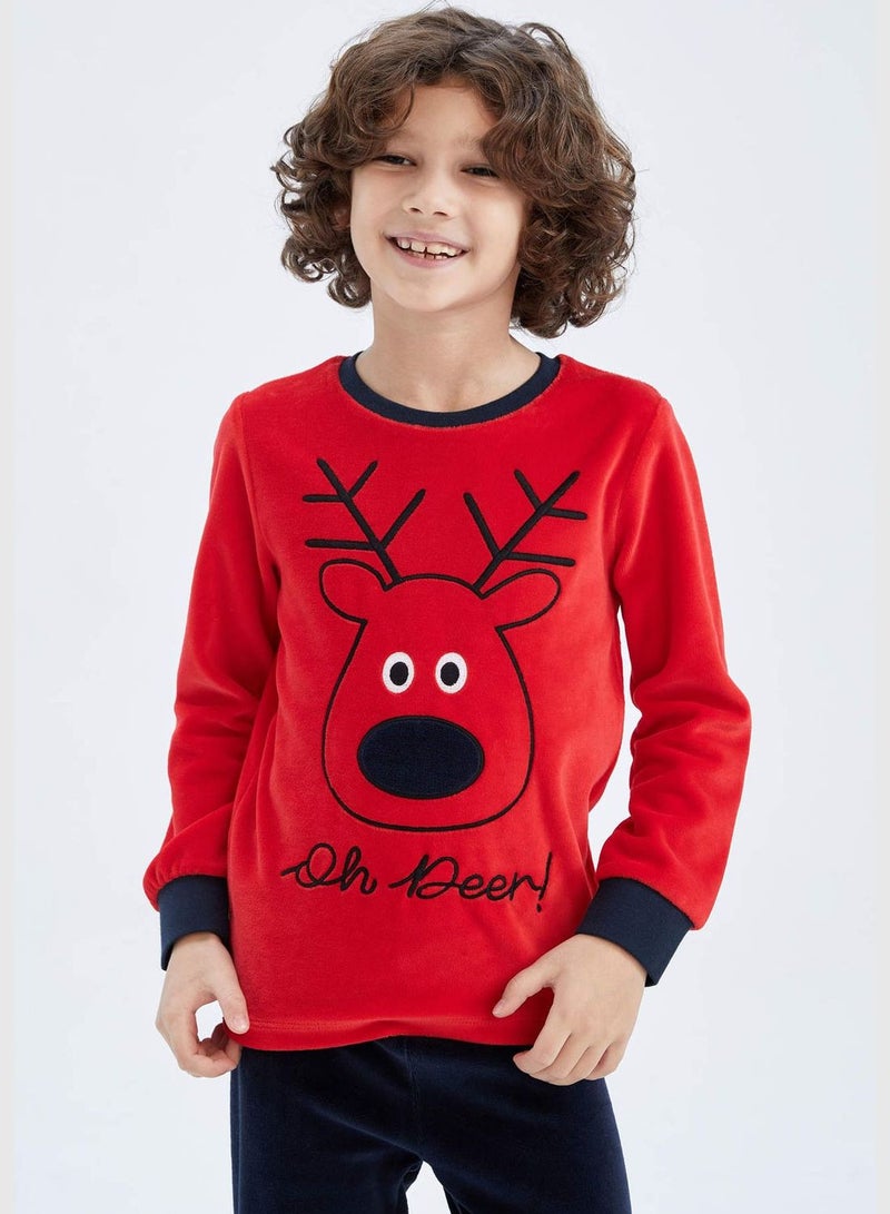 2 Pack Boy Crew Neck Long Sleeve Knitted Pyjamas