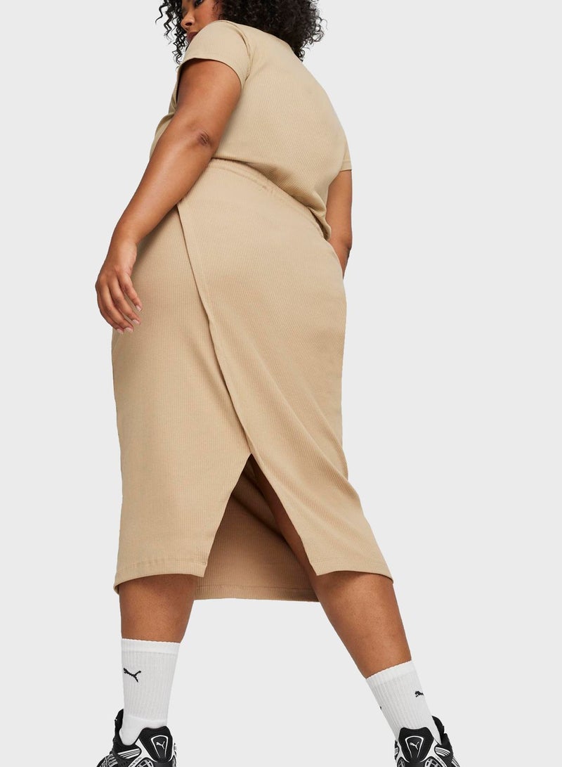 Classics Ribbed Midi Skirt