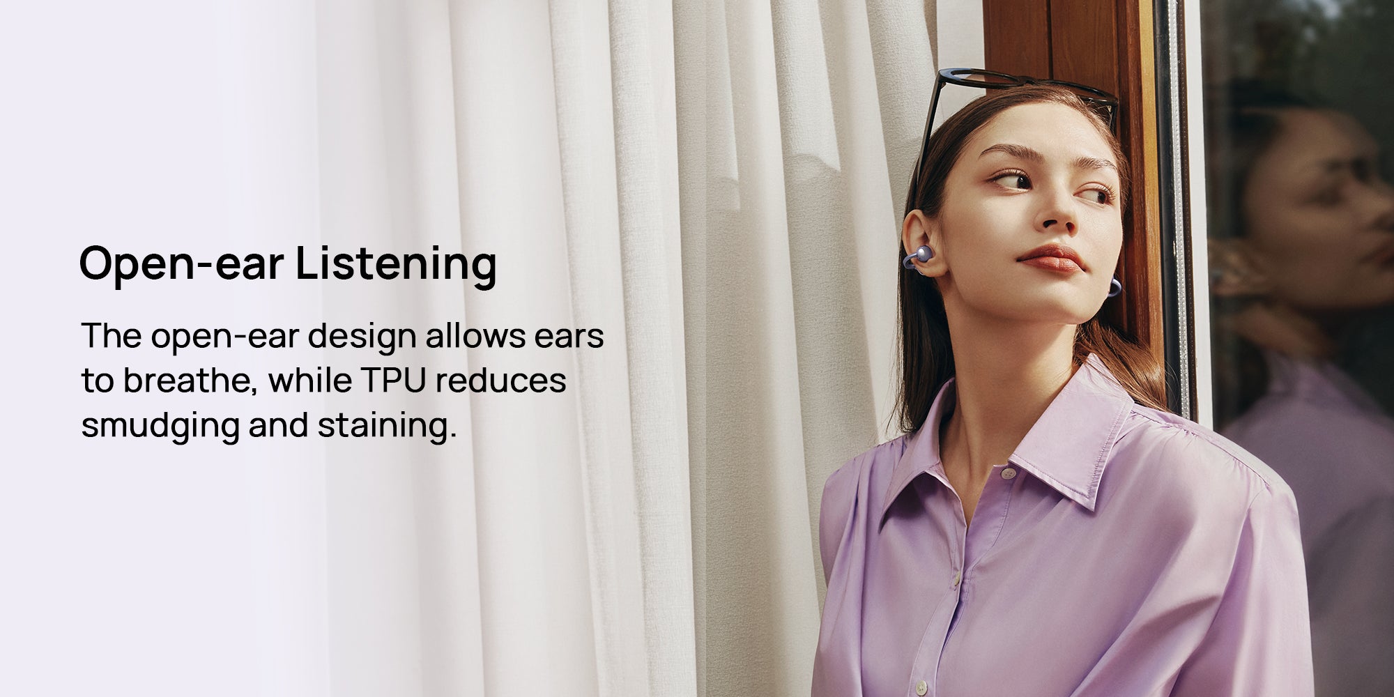 Free Clip Wireless Bluetooth Earphones, Futuristic Aesthetic Design, Feather-Like Wearing, Open-Ear Listening, Long Battery Life, iOS And Android, IP54  + Huawei Band 8 Black