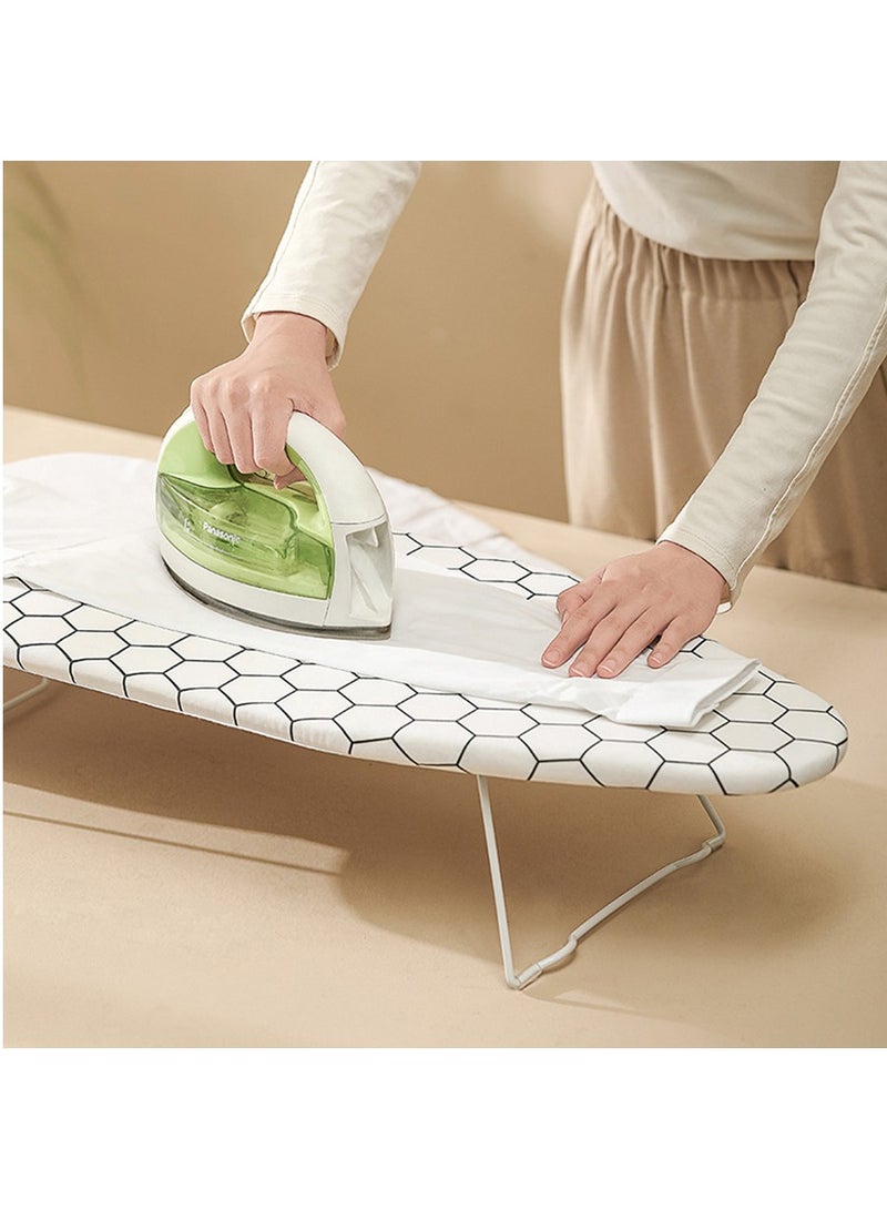 Mini White Ironing Board, Tabletop Clothes Pressing Board, Folding Ironing Board Rack, Space-Saving Design