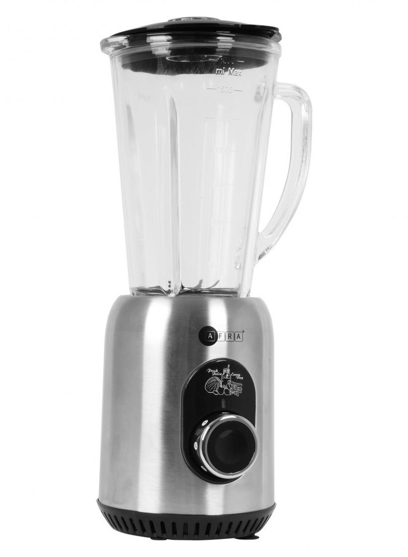 2 In 1 Blender, 5 Speed Settings, 1.8 Liter Capacity, Glass Blender Jar & Grinder Jar, 6 Cutting Blades, 5 Speed Settings, G-Mark, ESMA, RoHS, And CB Certified, 2 Years Warranty 1.8 L 600 W AF-610BLSL Silver
