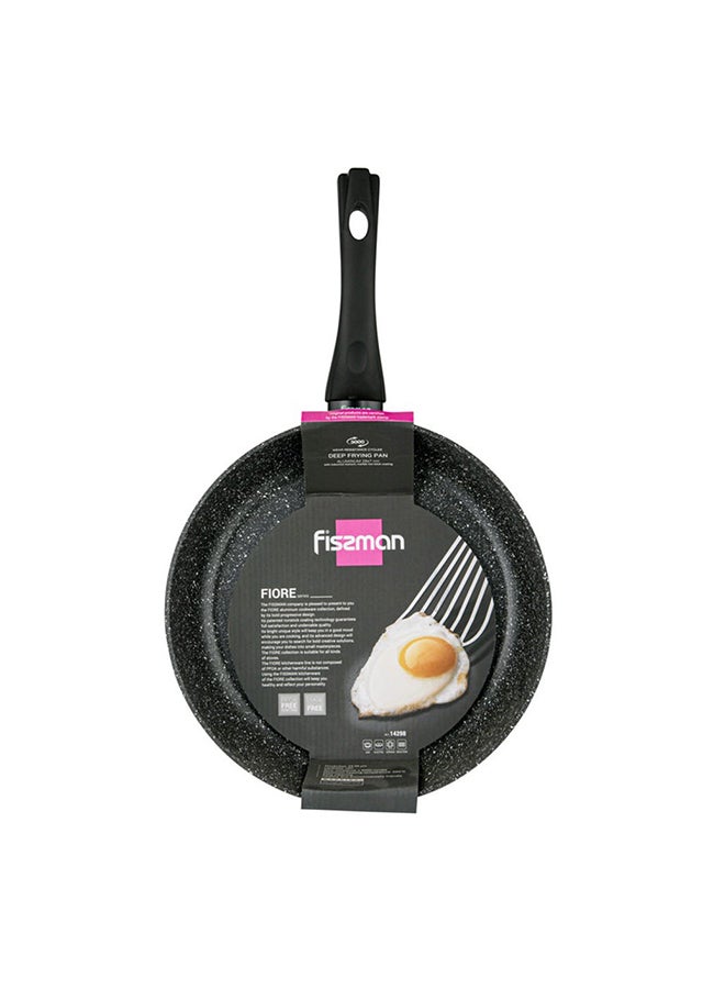 Deep Frying Pan Fiore Series With Non Stick Coating Aluminum Single Pan For Kitchen And Dining Room L 35 X W 59 X H 18 Cm Black