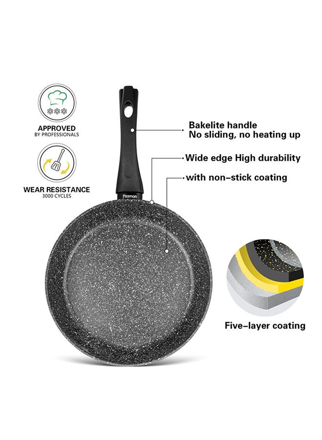 Deep Frying Pan Fiore Series With Non Stick Coating Aluminum Single Pan For Kitchen And Dining Room L 35 X W 59 X H 18 Cm Black