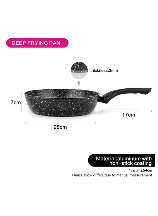 Deep Frying Pan Fiore Series With Non Stick Coating Aluminum Single Pan For Kitchen And Dining Room L 35 X W 59 X H 18 Cm Black