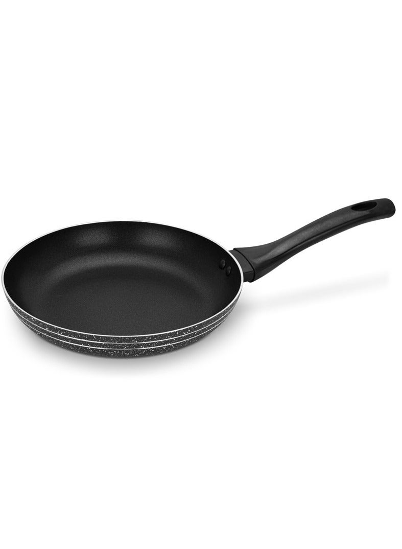 Auroware 30 Cm Non Stick Frying Pan Black Aluminum Durable Three Layer Coating  Induction Cook Bottom Strong Handle