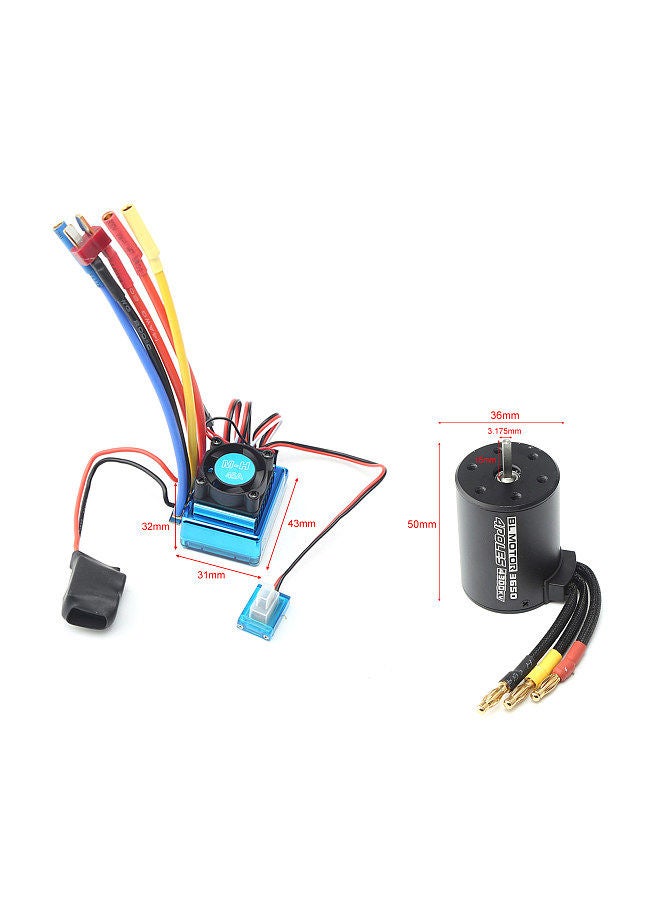 3650 brushless motor 4300kv with 45a brushless esc heat sink programming card for 1/8/ 1/10 rc car rc boat part