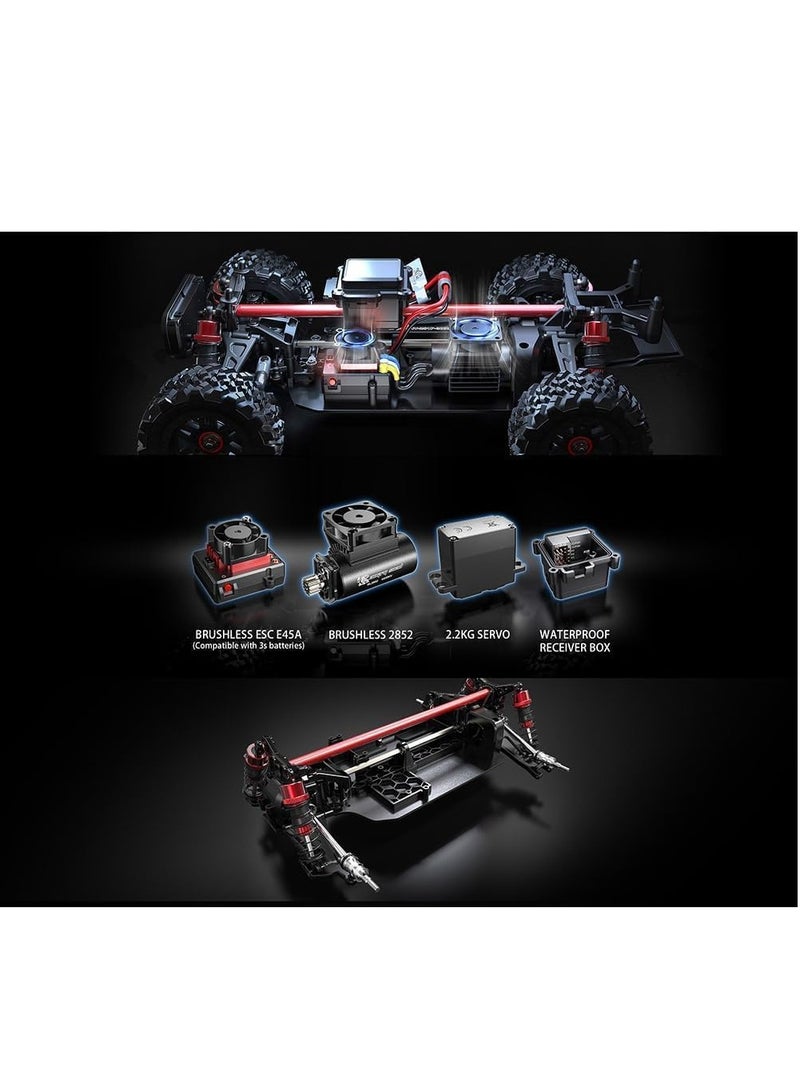 MJX Hyper Go 14210 Brushless RC Cars for Adults,1/14 High-Speed 55-75KMH Fast RC Truck,2SBattery, 4wd Offroad Electric Powered Remote Control Cars Gift for Boys with 2 Shells and Extra Tires