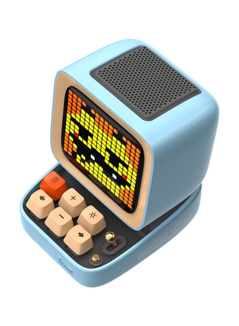 Divoom Ditoo-Mic Retro Pixel Art Game Bluetooth Speaker Microphone Karaoke Function Blue