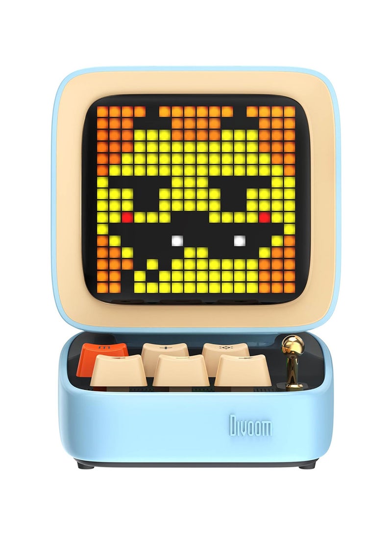 Divoom Ditoo-Mic Retro Pixel Art Game Bluetooth Speaker Microphone Karaoke Function Blue