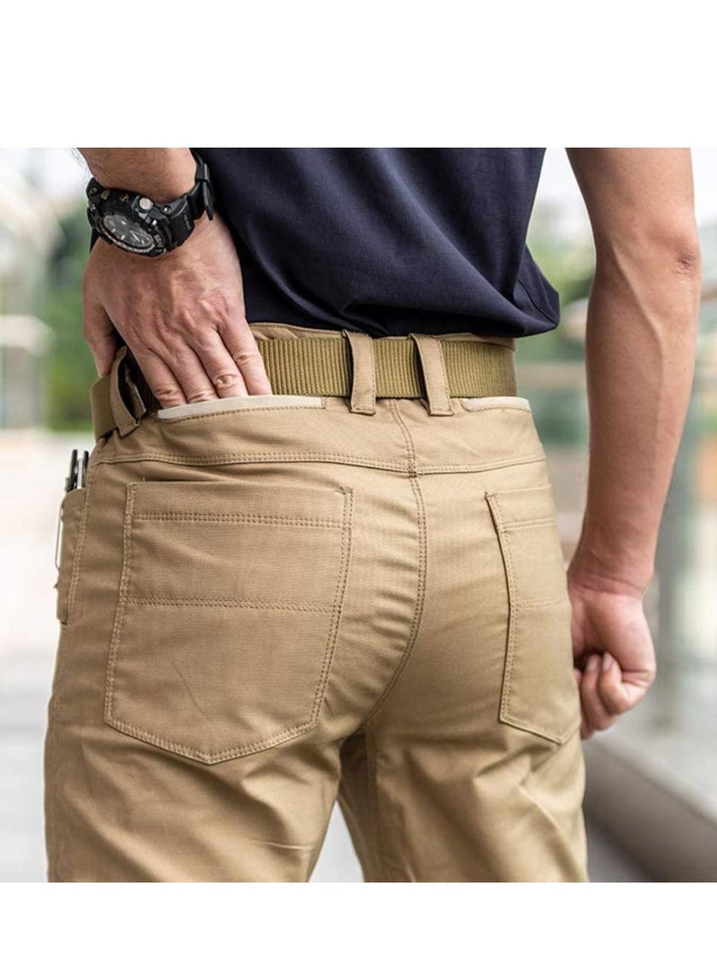 5 Pack Nylon Belts for Men with Webbing Canvas Outdoor Webbing with Plastic Buckle for Men's Father Boys Birthday Gifts (Black, Khaki, Army Green, Navy Blue, Grey)