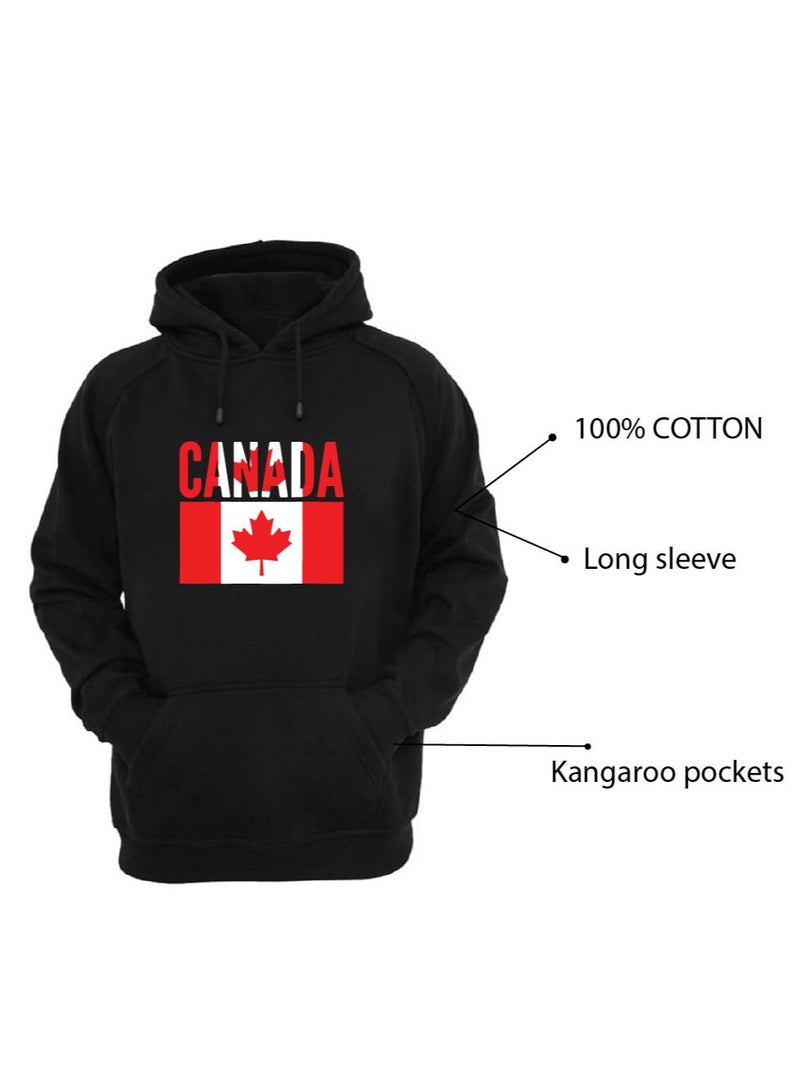 Canada Hoodies for Both Men and Women - Soft Cotton Pullover - Long Sleeve with Drawstring and Kangaroo Pockets - Perfect for Travel - Unisex Canadian Hoodie