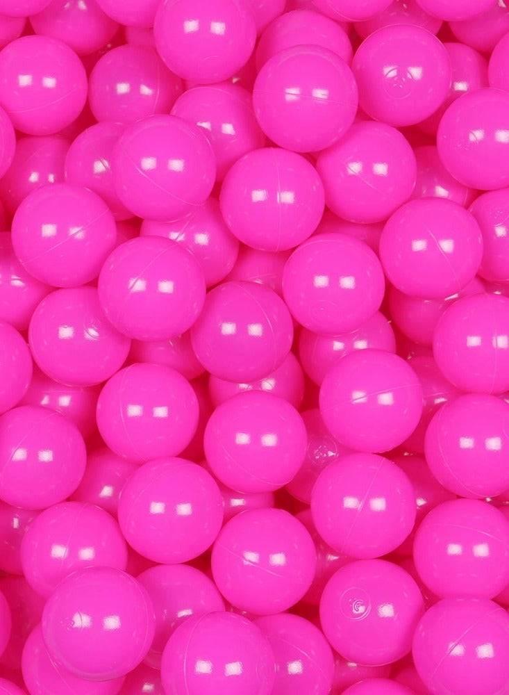 Bright Pink Ocean Fun Balls - 100 Pcs Soft Plastic Balls for Kids - Ideal for Tent, Swim Pit, Pool & Bathtub - 7cm
