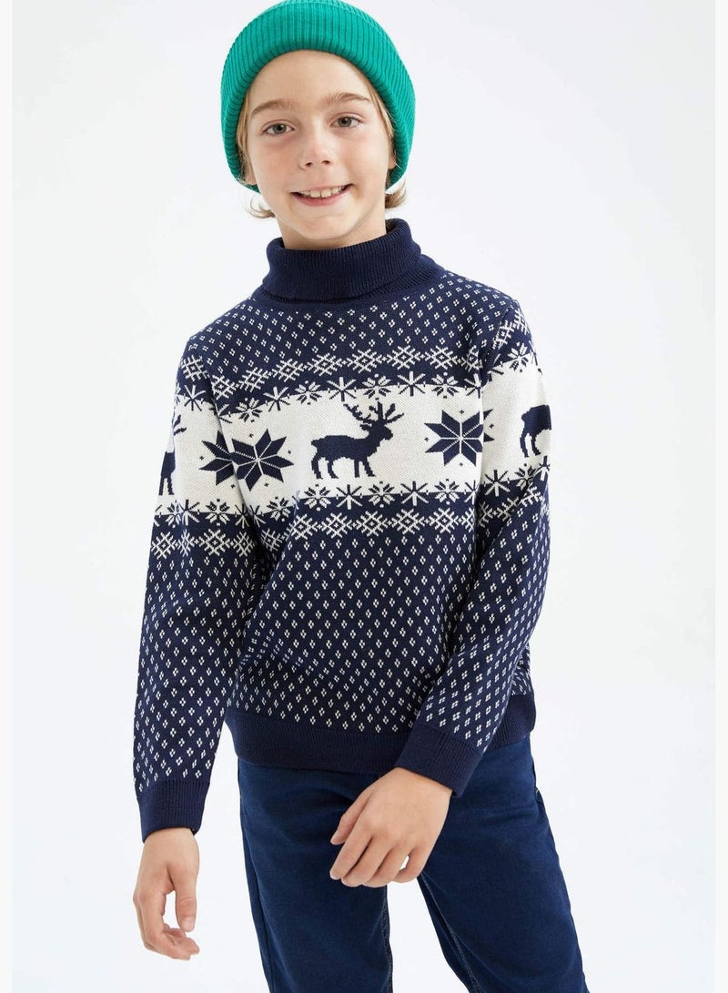 Boy Turtle Neck Long Sleeve Tricot Pullover