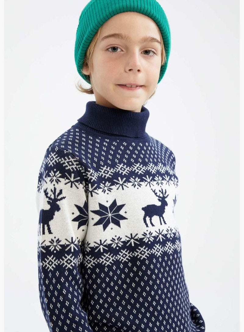 Boy Turtle Neck Long Sleeve Tricot Pullover