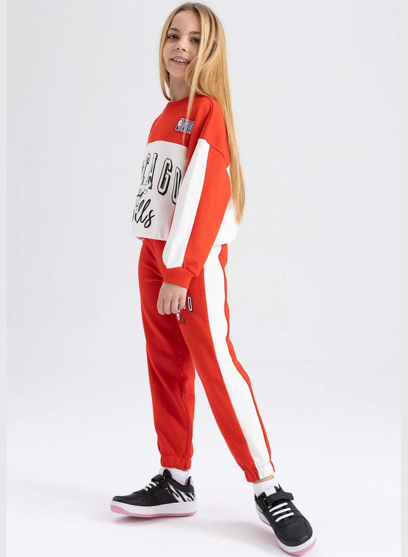 Girl NBA Chicago Bulls Licenced Jogger Fit Knitted Trousers