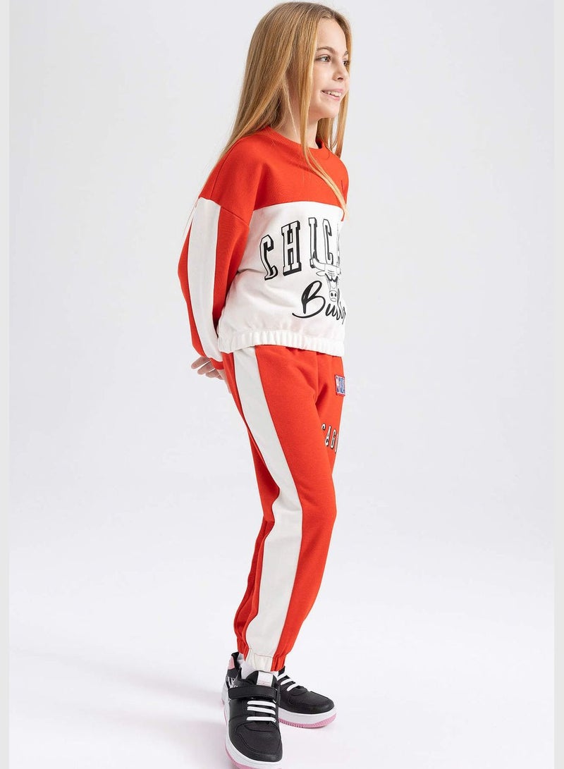 Girl NBA Chicago Bulls Licenced Jogger Fit Knitted Trousers