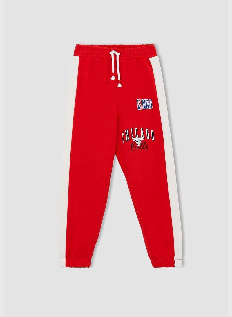 Girl NBA Chicago Bulls Licenced Jogger Fit Knitted Trousers