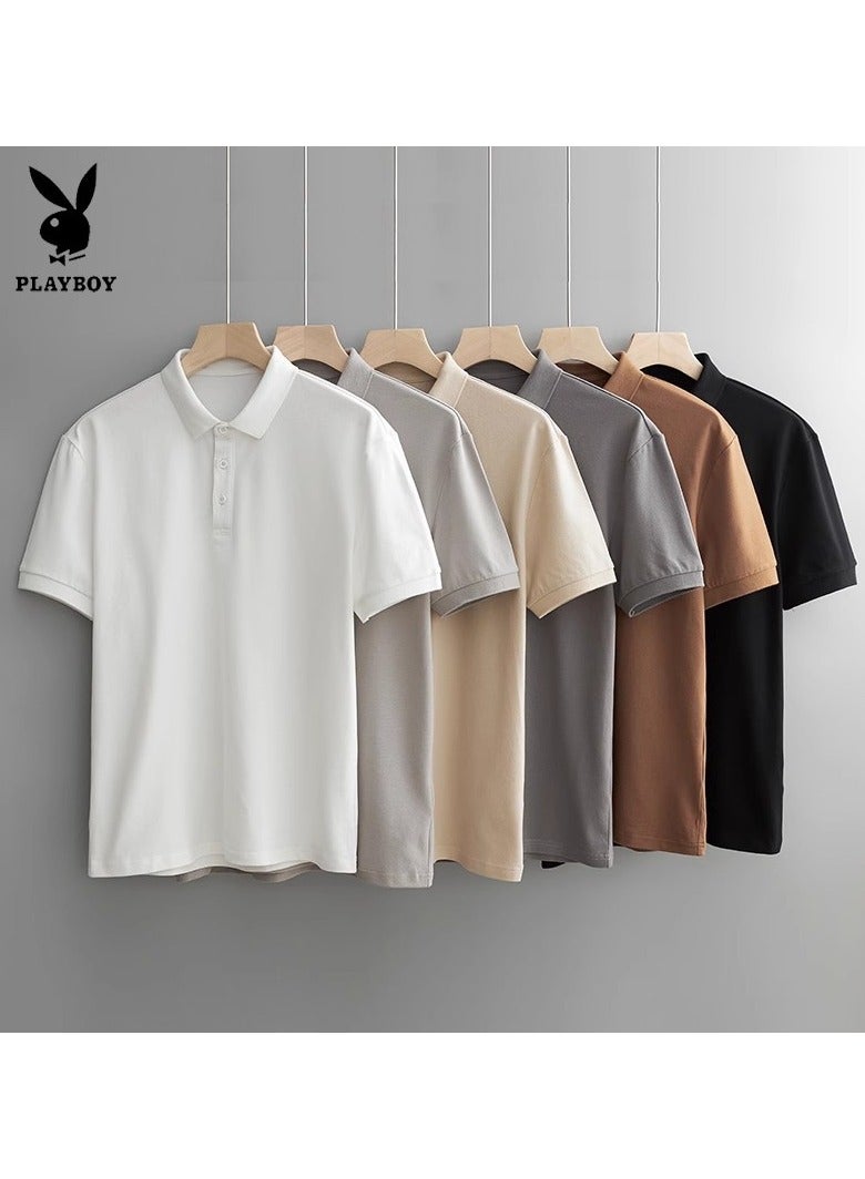 Playboy High end Summer Pure Cotton Polo Shirt Men's Short Sleeves