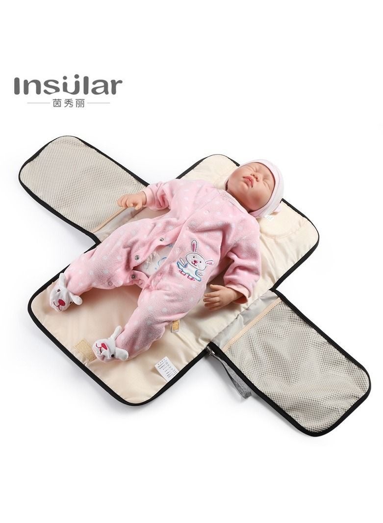 Portable  Compact  Waterproof Diaper Changing Pad With Multiple Pockets and Three layer Fabric
