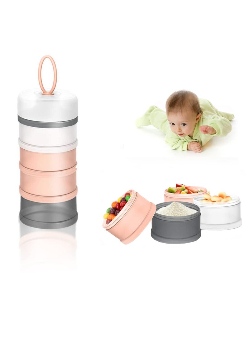 KASTWAVE Formula Dispenser, Non-Spill Portable Stackable Baby Milk Powder Dispenser, Snack Storage Container, Bpa Free, 4 Layer, Formula to Food Container Set, Multi-color, No Powder Leakage.