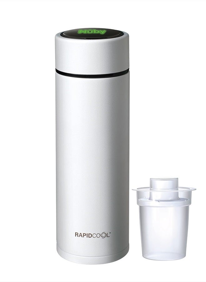 RapidCool Portable Baby Bottle Maker - BPA-Free Baby Formula Maker - Includes Milk Powder Dispenser and Digital Lid - Ideal for Travel Bottles and Night Feeds - Stainless Steel