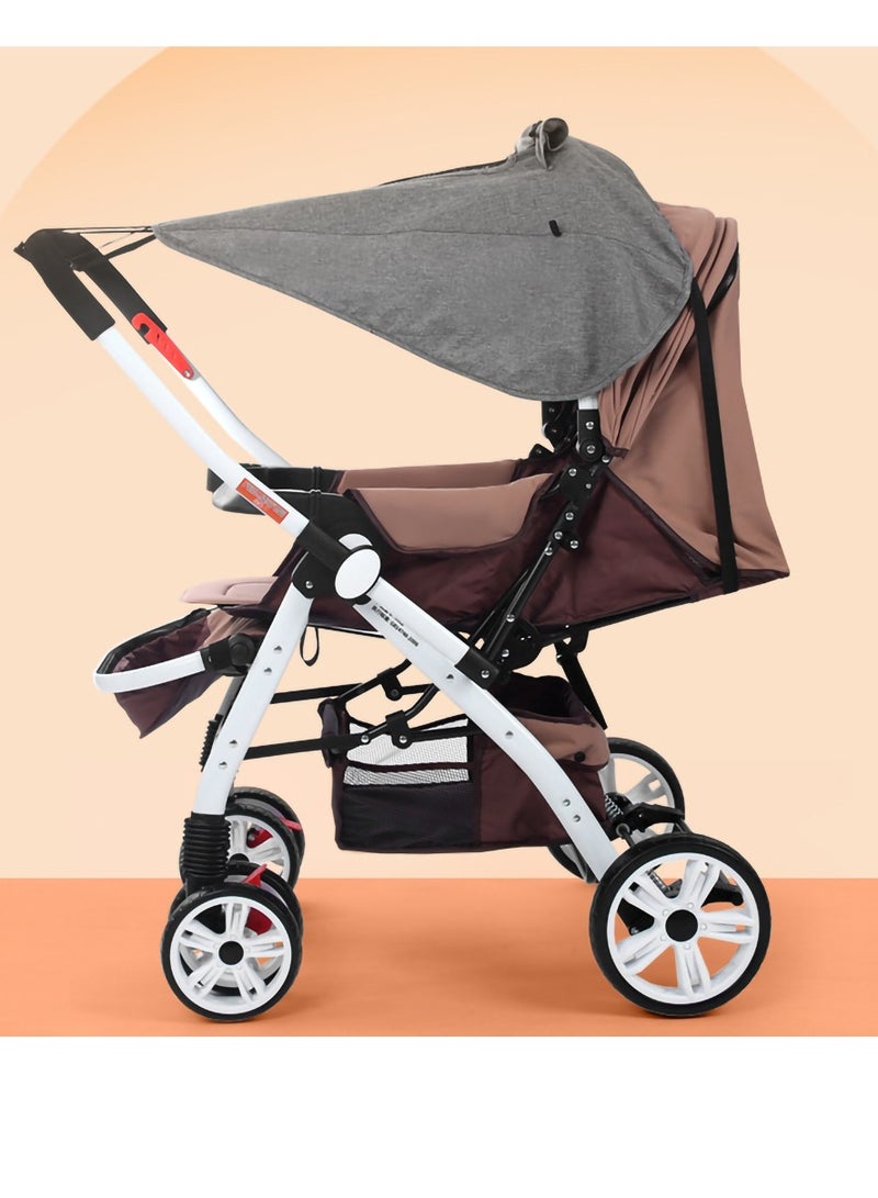 Baby Pram Sun Shade, Universal Stroller Buggy Sun Canopy, Awning UPF50+ Pushchair Parasol Accessories Can Slide Freely for UV Protection, Sun Protection, Light Blocking