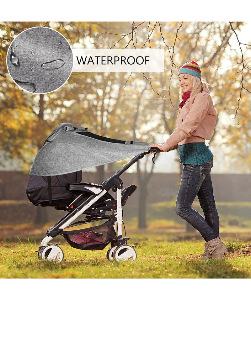 Baby Pram Sun Shade, Universal Stroller Buggy Sun Canopy, Awning UPF50+ Pushchair Parasol Accessories Can Slide Freely for UV Protection, Sun Protection, Light Blocking